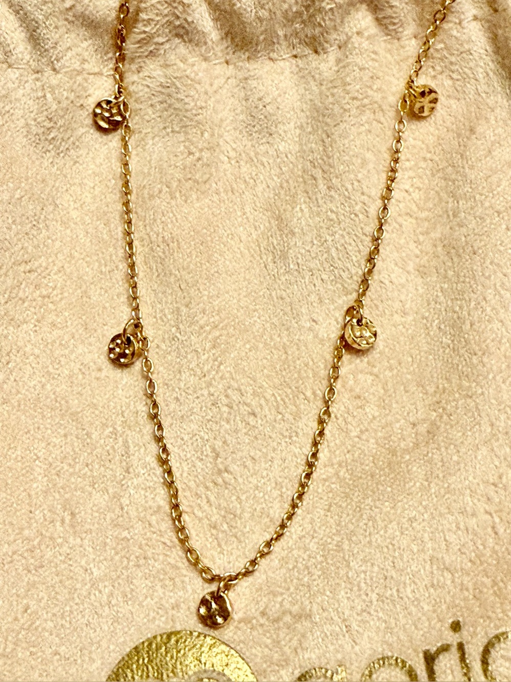 NWOT Gorjana Gold Disc Charm Layering Necklace w/extender